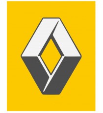 Stickers Renault avec fond jaune