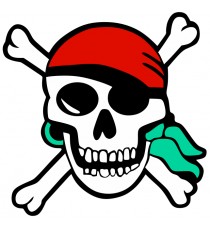 Sticker skull pirate