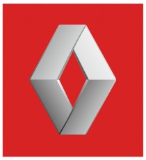 Stickers Renault avec fond rouge