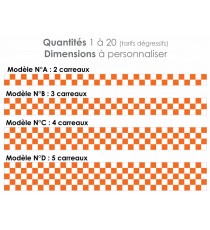 Sticker damier orange et blanc