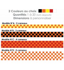 Sticker damier orange et blanc