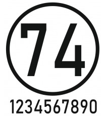 Sticker numéro voiture (N° + rond)