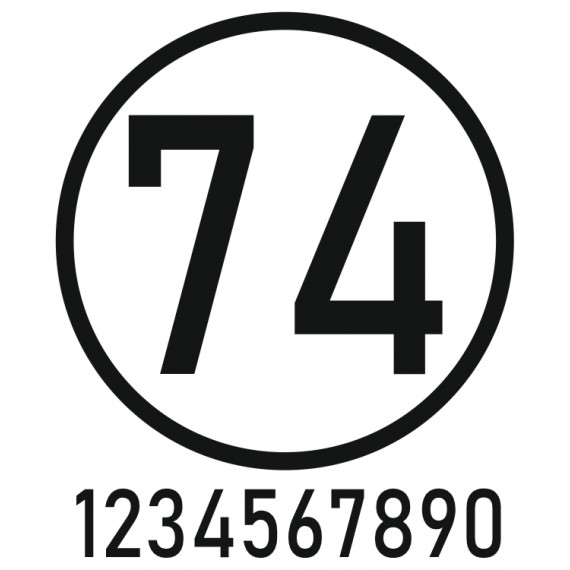 Sticker numéro voiture (N° + rond)
