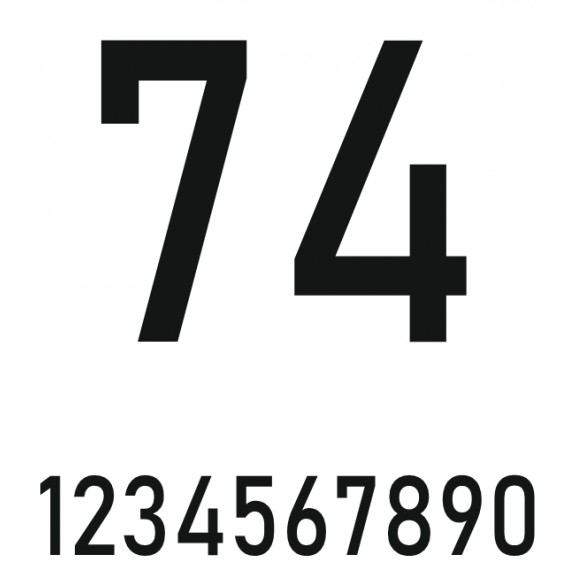 Sticker numéro voiture (N° + rond + liseret contour)